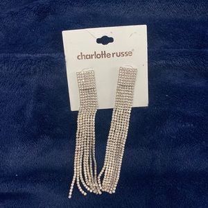 Charlotte Russe 4.5" Silver Earrings